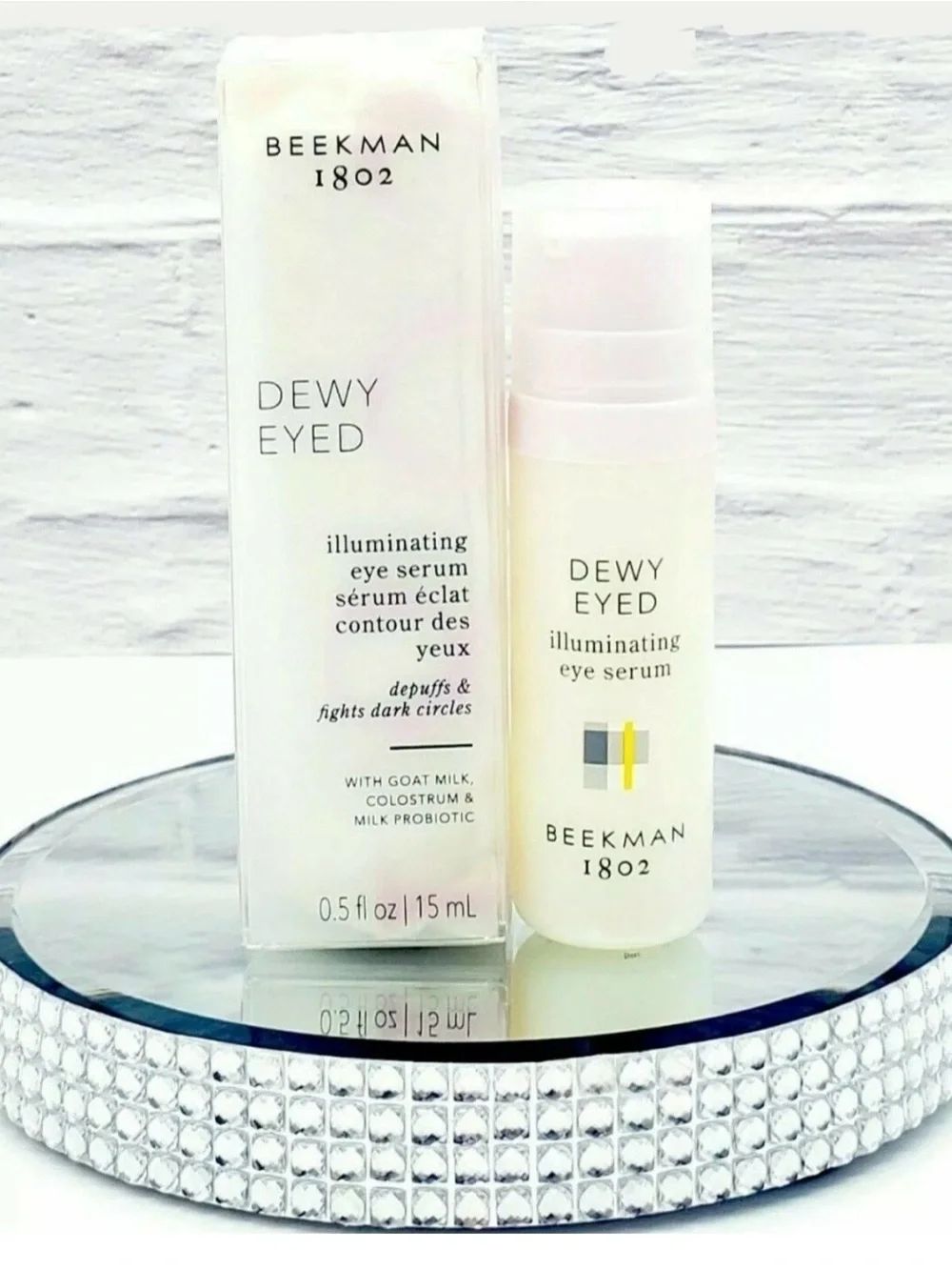 BEEKMAN 1802 Dewy Eyed Illuminating & Depuffing Eye Serum FULL SIZE .5 oz. RP$44